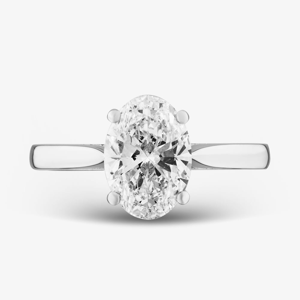 Platinum 2.00ct Oval Cut Lab Grown Diamond Solitaire Ring 196MY-P008