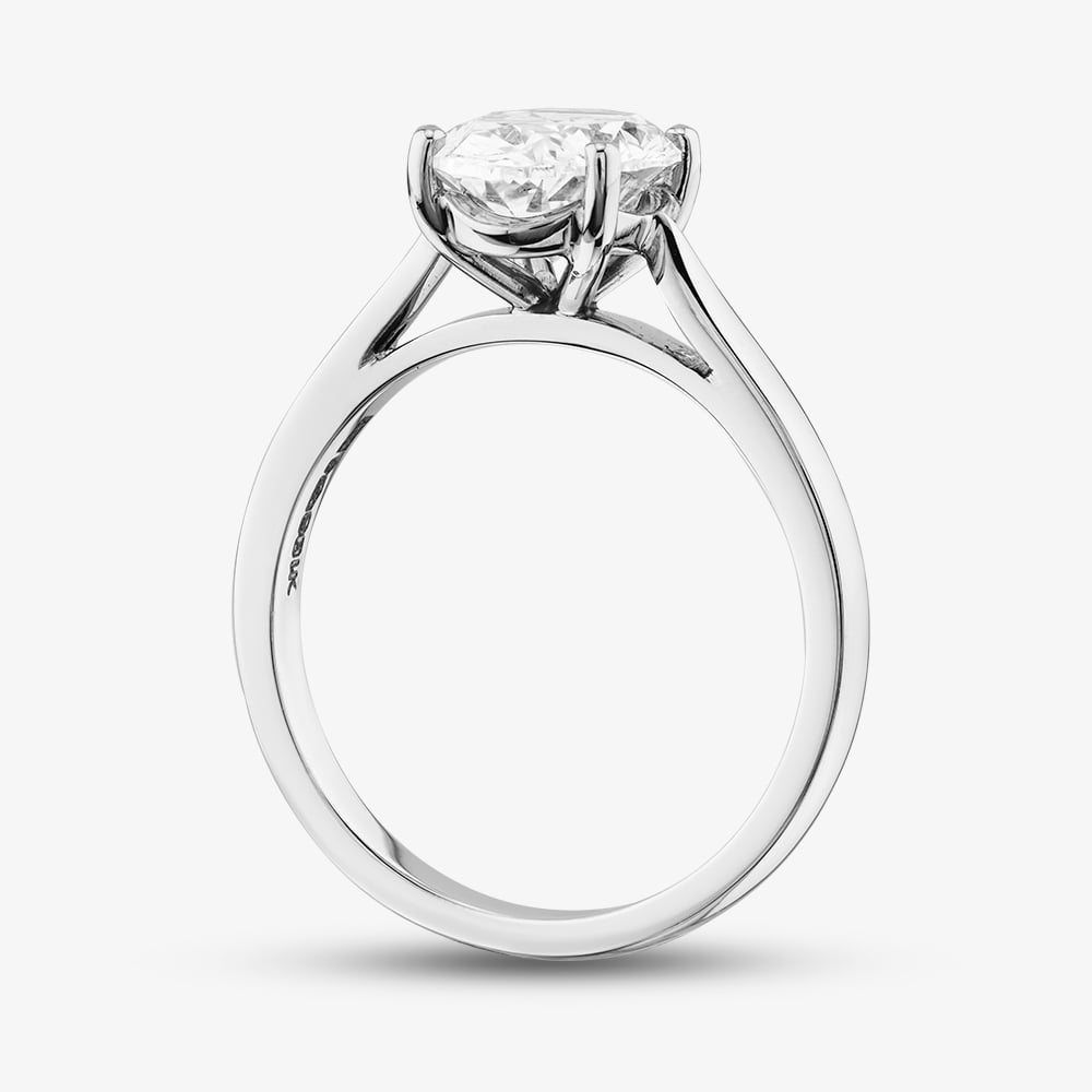 Platinum 2.00ct Oval Cut Lab Grown Diamond Solitaire Ring 196MY-P008