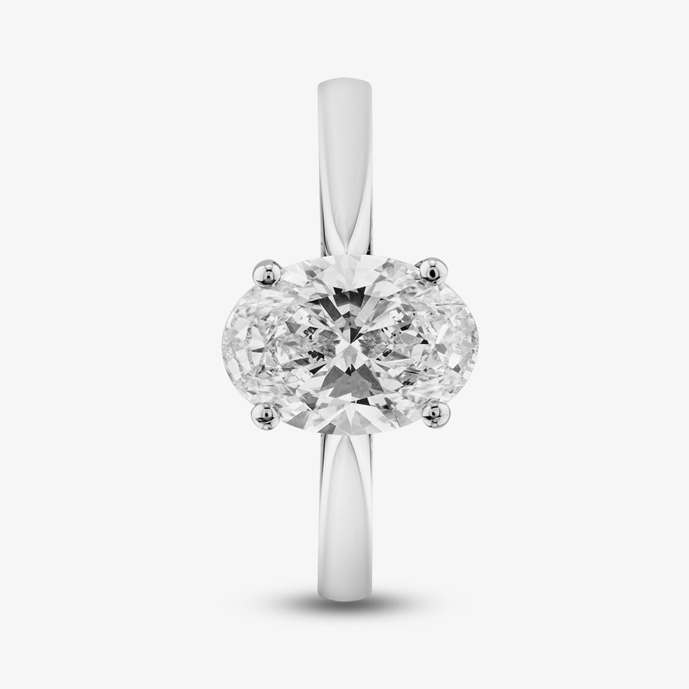 Platinum 2.00ct Oval Cut Lab Grown Diamond Solitaire Ring 196MY-P008