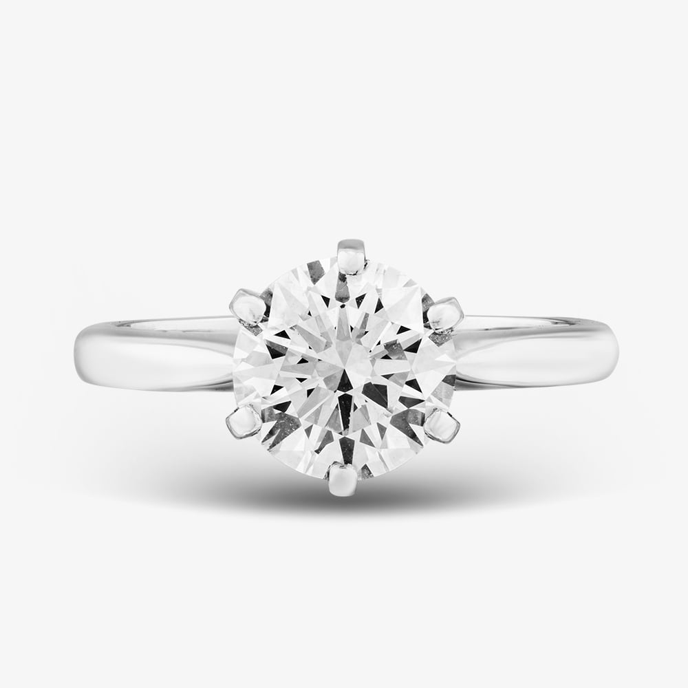 Platinum 2.01ct Brilliant Cut Lab Grown Diamond Solitaire Ring 01HLY-P012