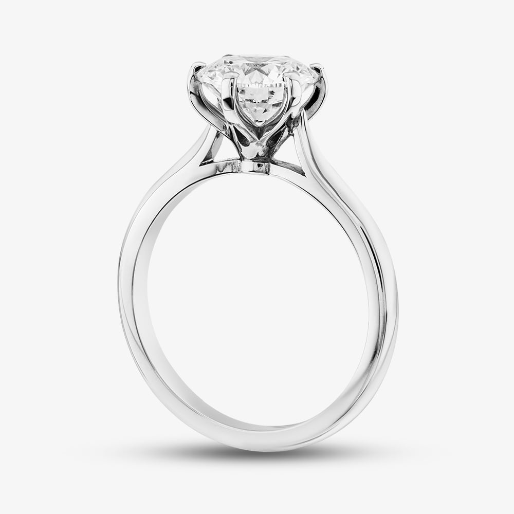 Platinum 2.01ct Brilliant Cut Lab Grown Diamond Solitaire Ring 01HLY-P012