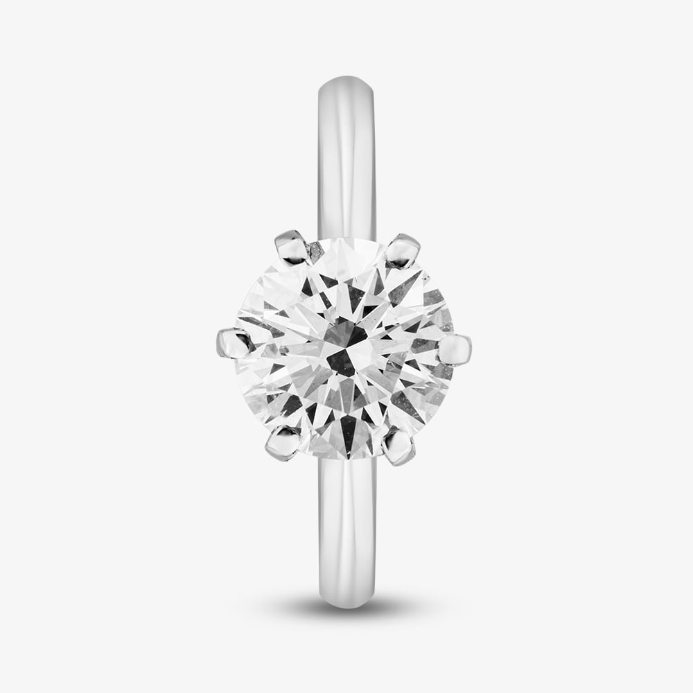 Platinum 2.01ct Brilliant Cut Lab Grown Diamond Solitaire Ring 01HLY-P012