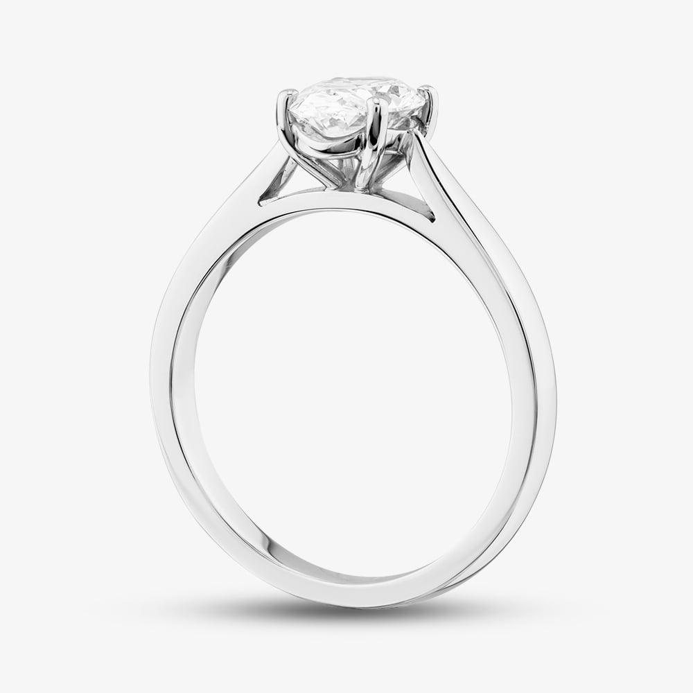 Platinum 1.00ct Certificated Oval Cut Lab Grown Diamond Solitaire Ring 196MT-P012
