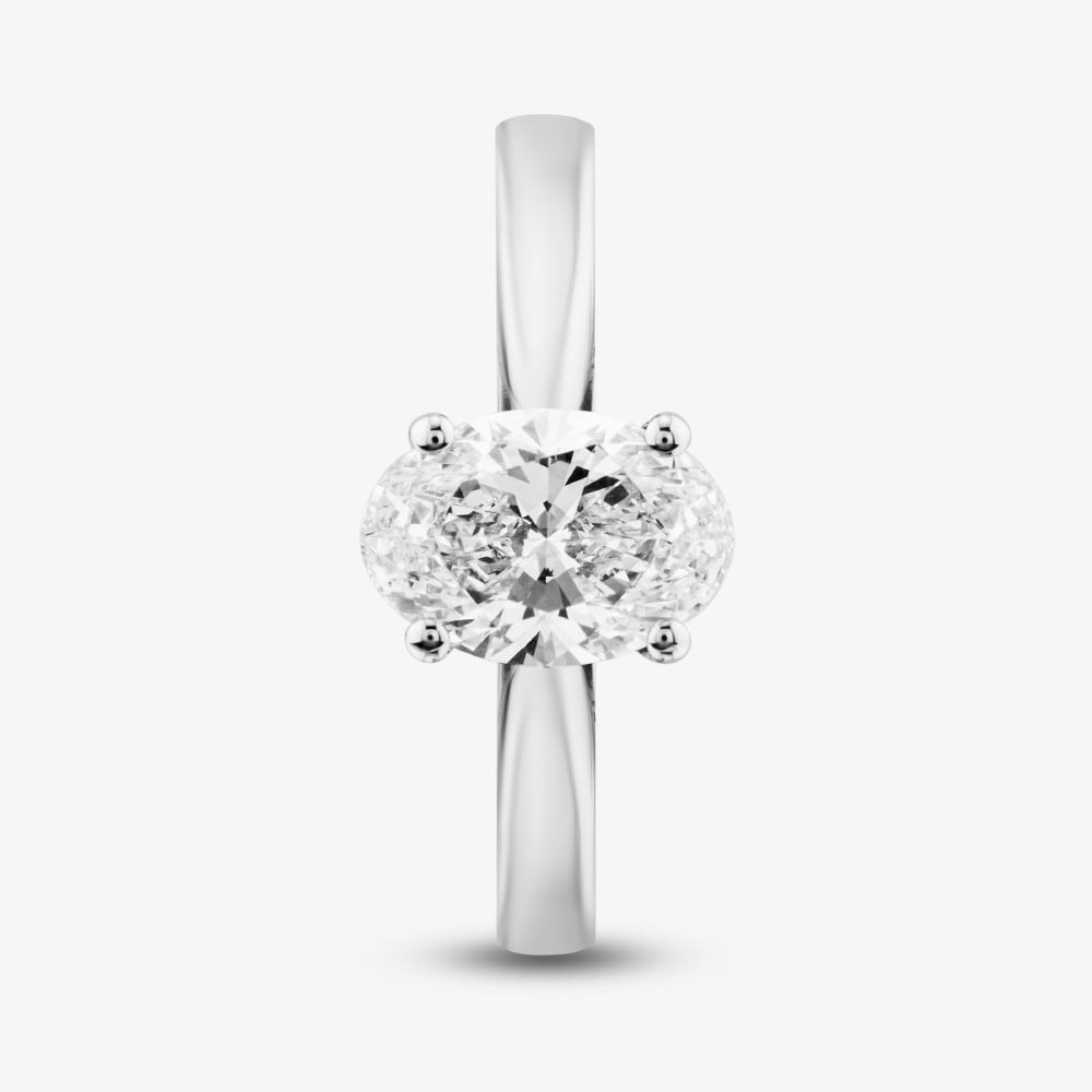 Platinum 1.00ct Certificated Oval Cut Lab Grown Diamond Solitaire Ring 196MT-P012