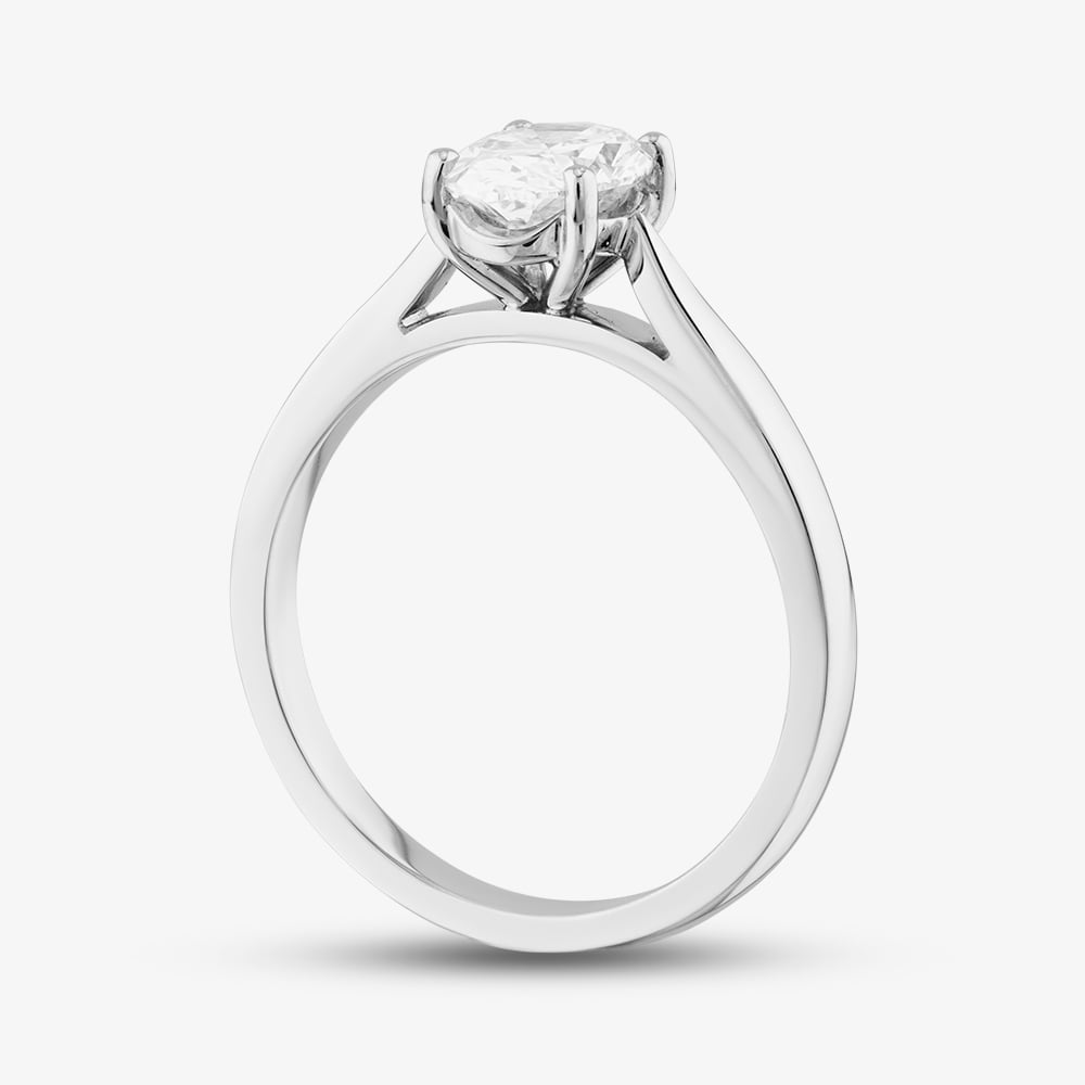 Platinum 1.00ct Certificated Oval Cut Lab Grown Diamond Solitaire Ring 196MT-P013