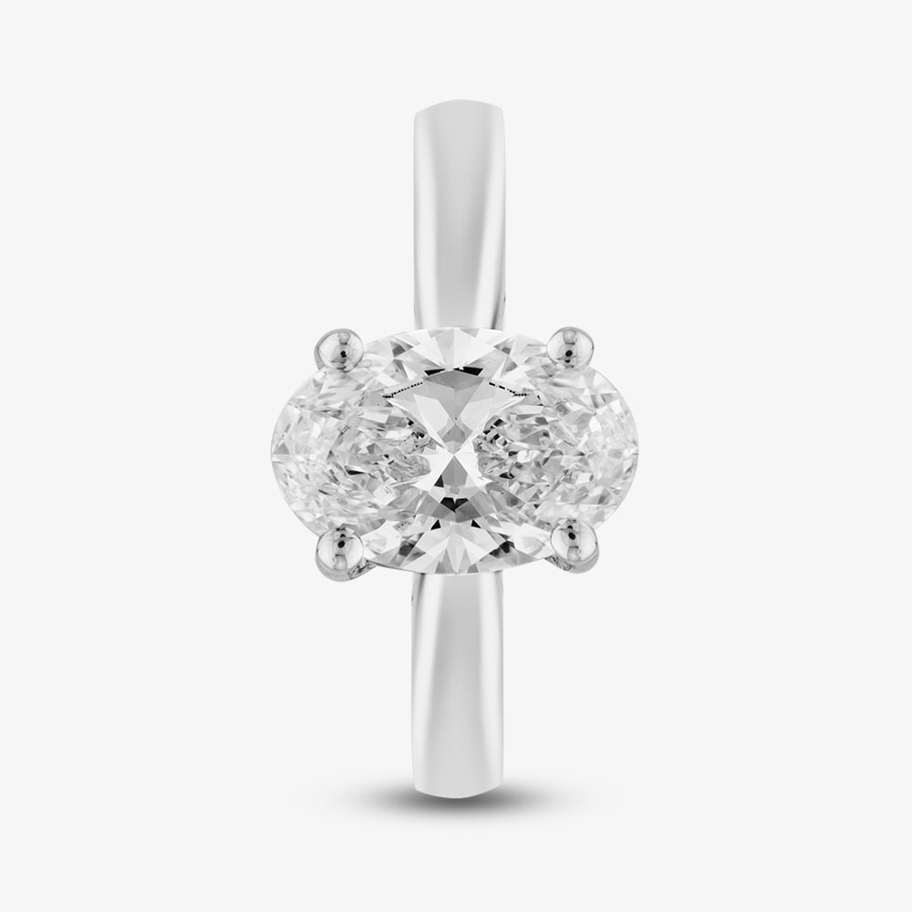 Platinum 1.00ct Certificated Oval Cut Lab Grown Diamond Solitaire Ring 196MT-P013