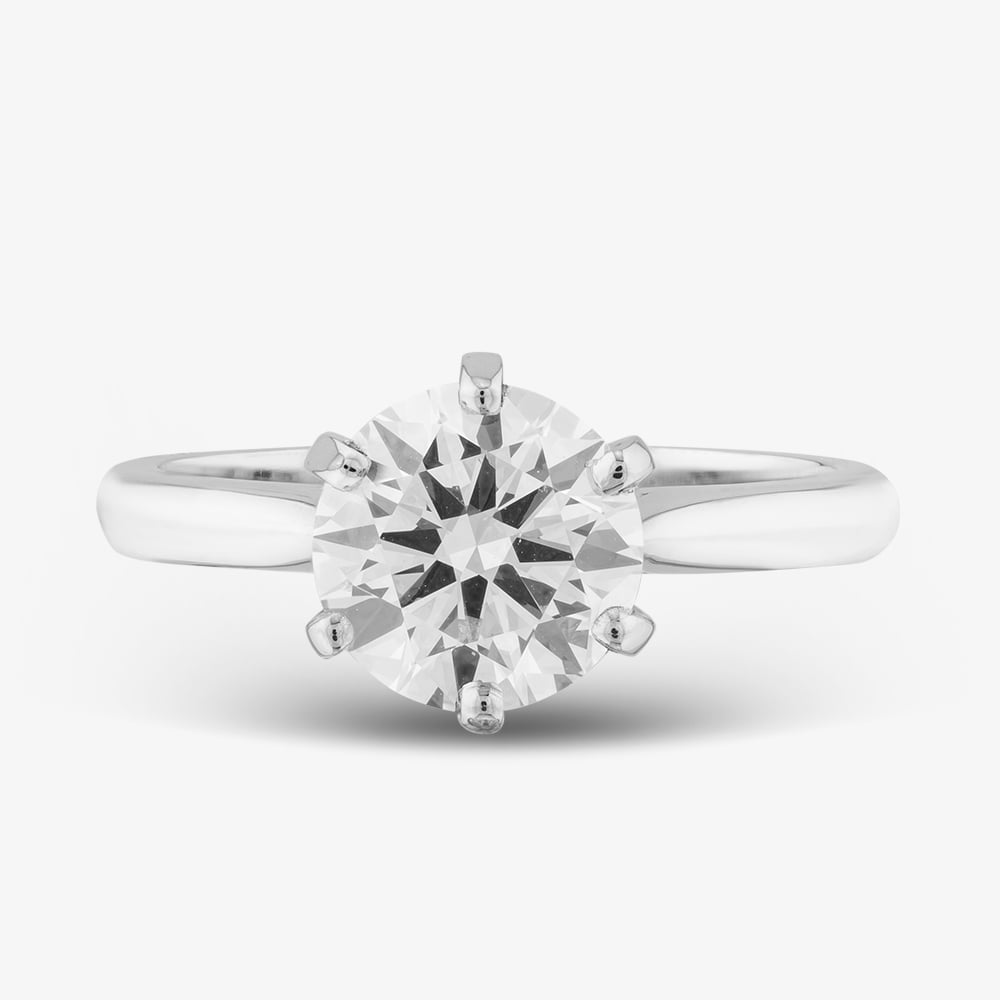 Platinum 2.00ct Certificated Brilliant Cut Lab Grown Diamond Solitaire Ring 01HLY-P013