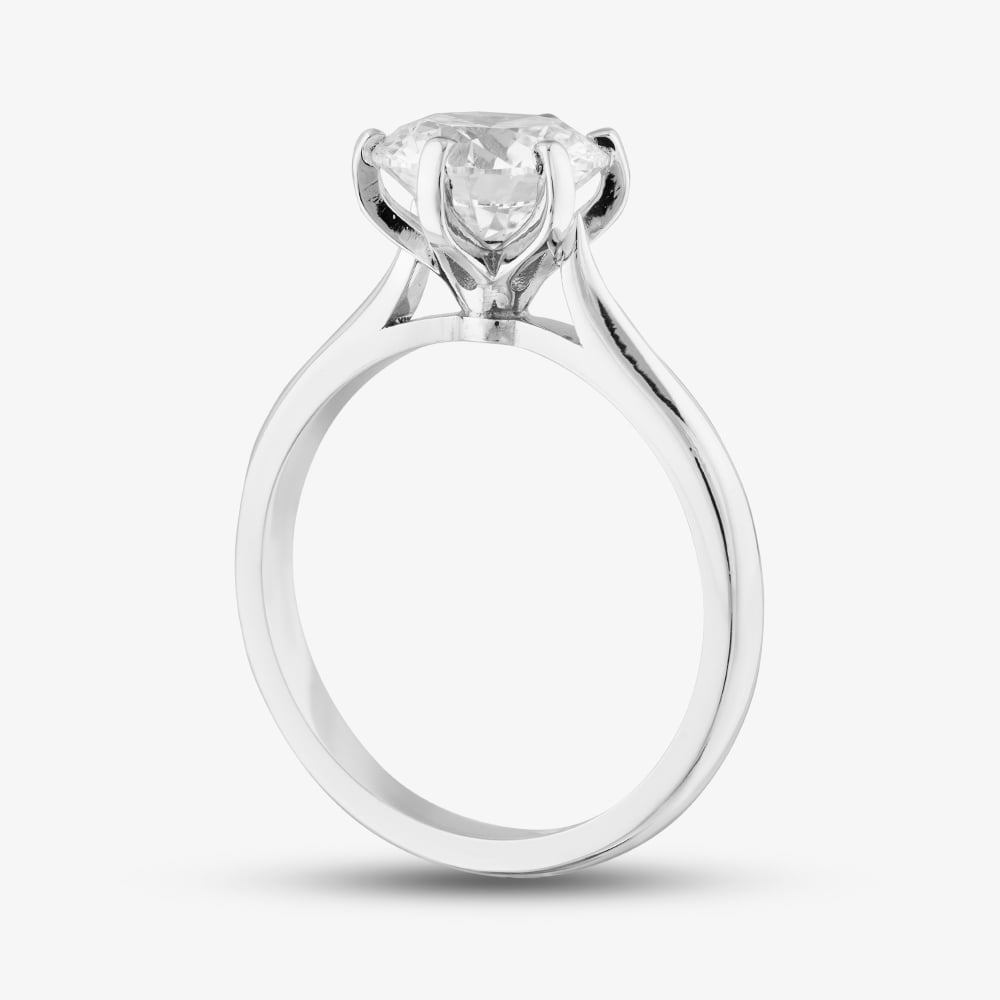 Platinum 2.00ct Certificated Brilliant Cut Lab Grown Diamond Solitaire Ring 01HLY-P013