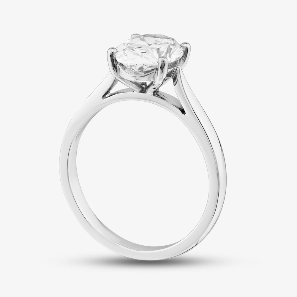 Platinum 2.01ct Certificated Oval Cut Lab Grown Diamond Solitaire Ring 196MY-P009