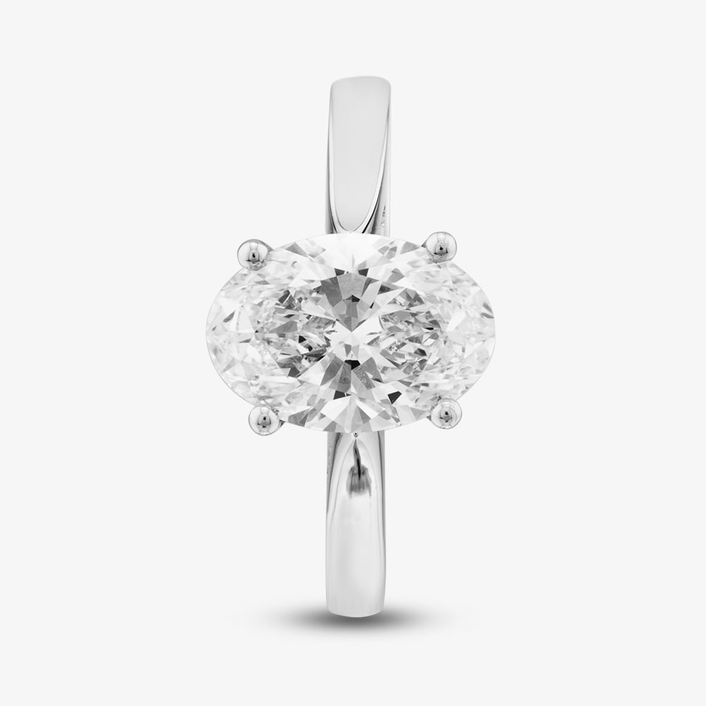 Platinum 2.01ct Certificated Oval Cut Lab Grown Diamond Solitaire Ring 196MY-P009