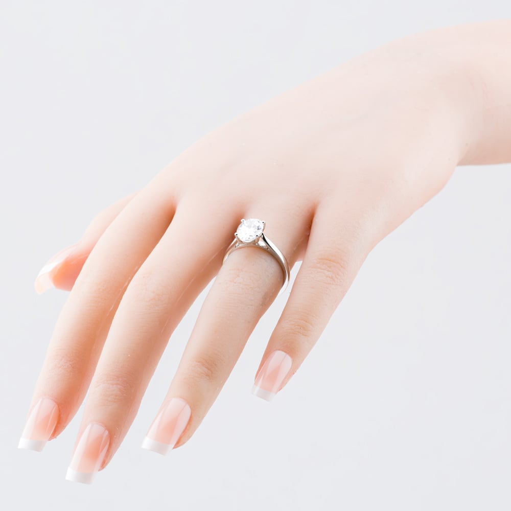 Platinum 2.01ct Certificated Oval Cut Lab Grown Diamond Solitaire Ring 196MY-P009