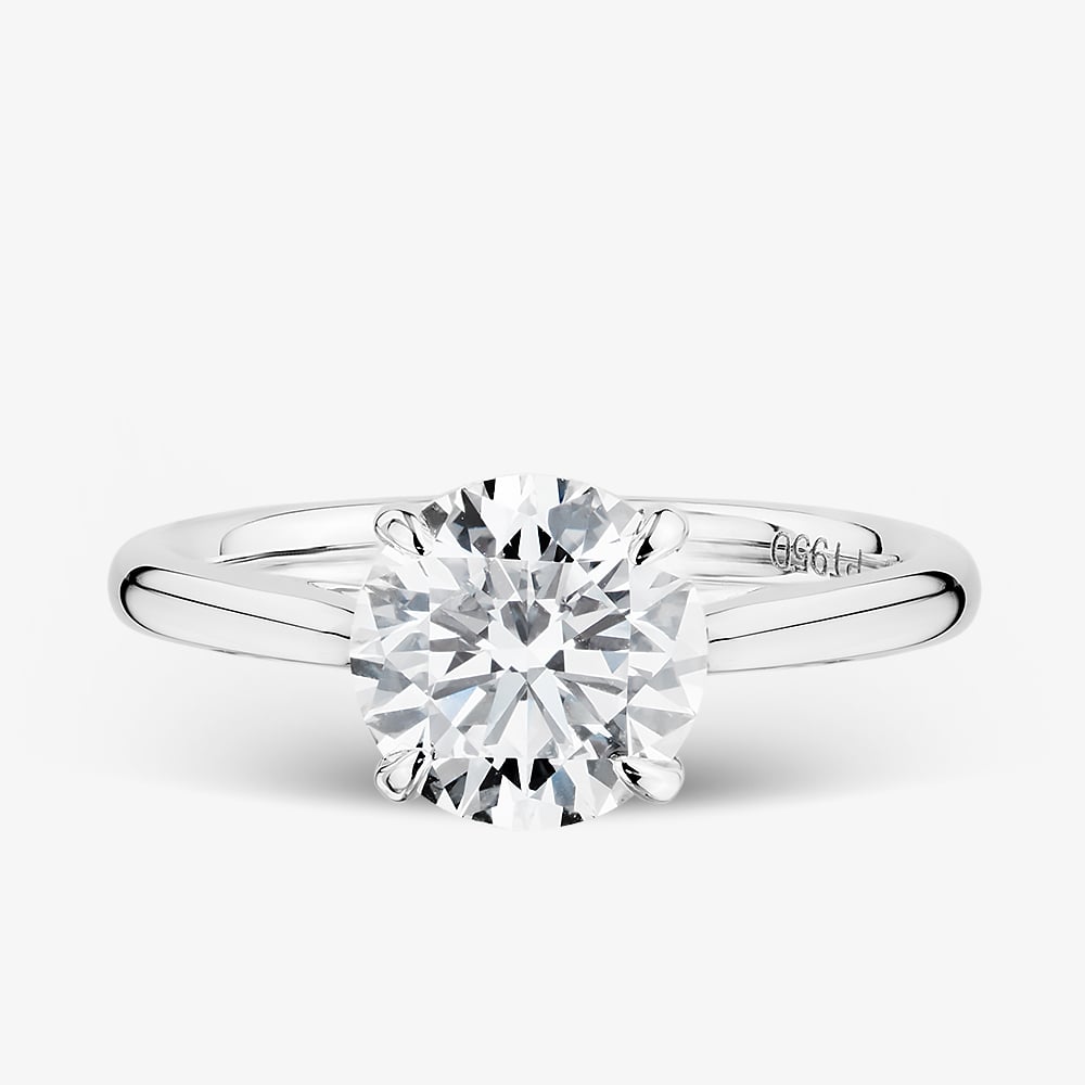 Platinum 2.05ct Certificated Brilliant Cut Lab Grown Diamond 4 Claw Solitaire Ring HLR294-SSRB42