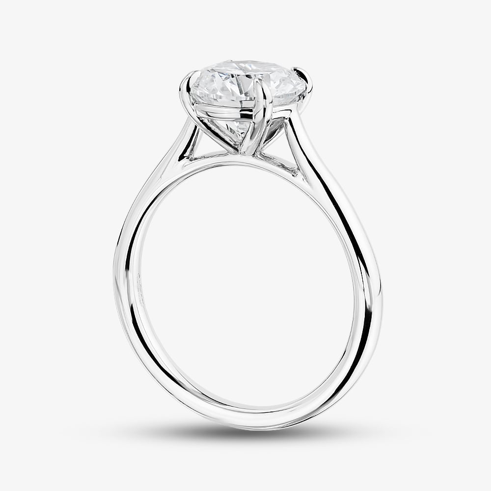 Platinum 2.05ct Certificated Brilliant Cut Lab Grown Diamond 4 Claw Solitaire Ring HLR294-SSRB42