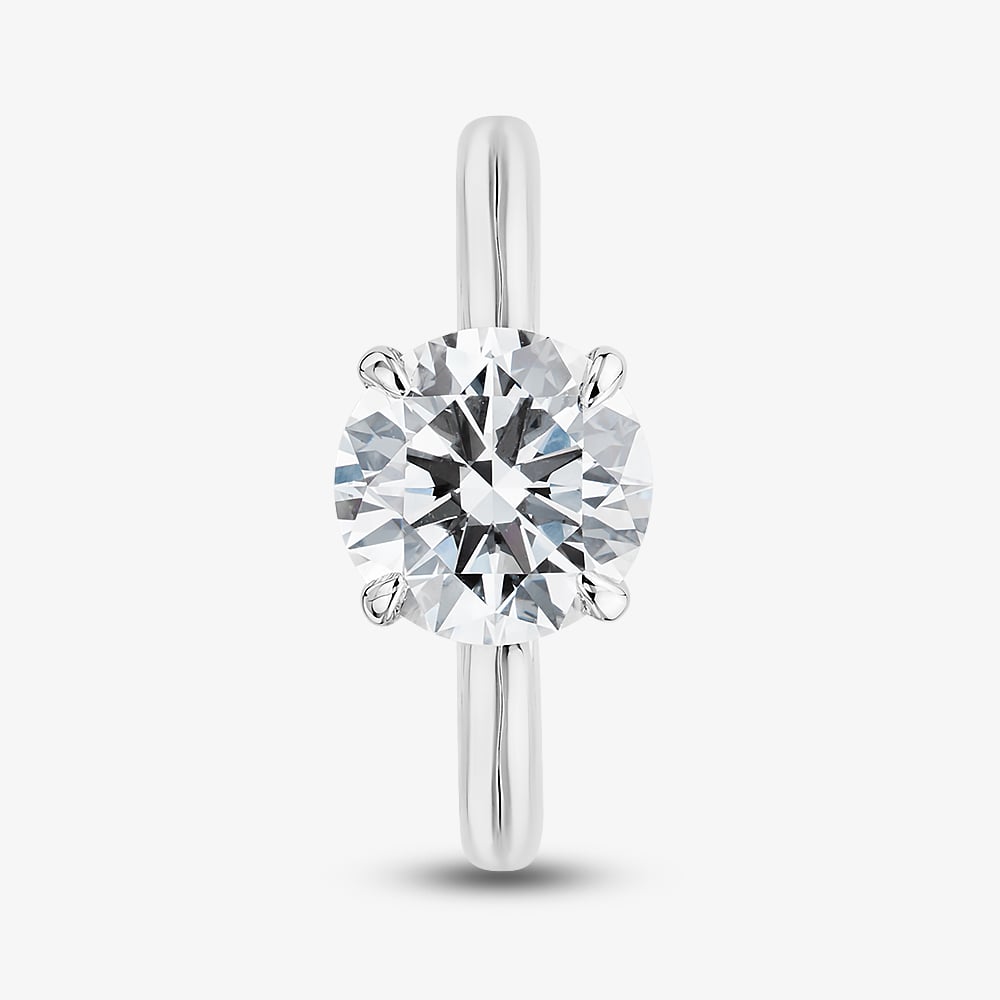Platinum 2.05ct Certificated Brilliant Cut Lab Grown Diamond 4 Claw Solitaire Ring HLR294-SSRB42
