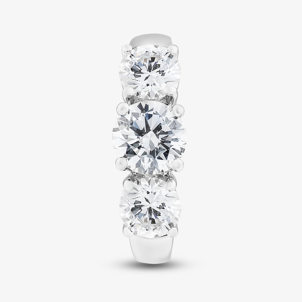Platinum 2.00ct Brilliant Cut Lab Grown Diamond Three Stone Ring LGR5026-200