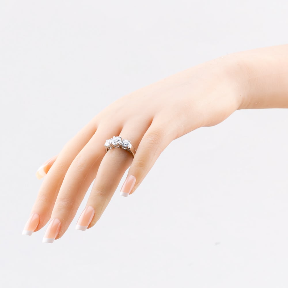 Platinum 2.00ct Brilliant Cut Lab Grown Diamond Three Stone Ring LGR5026-200