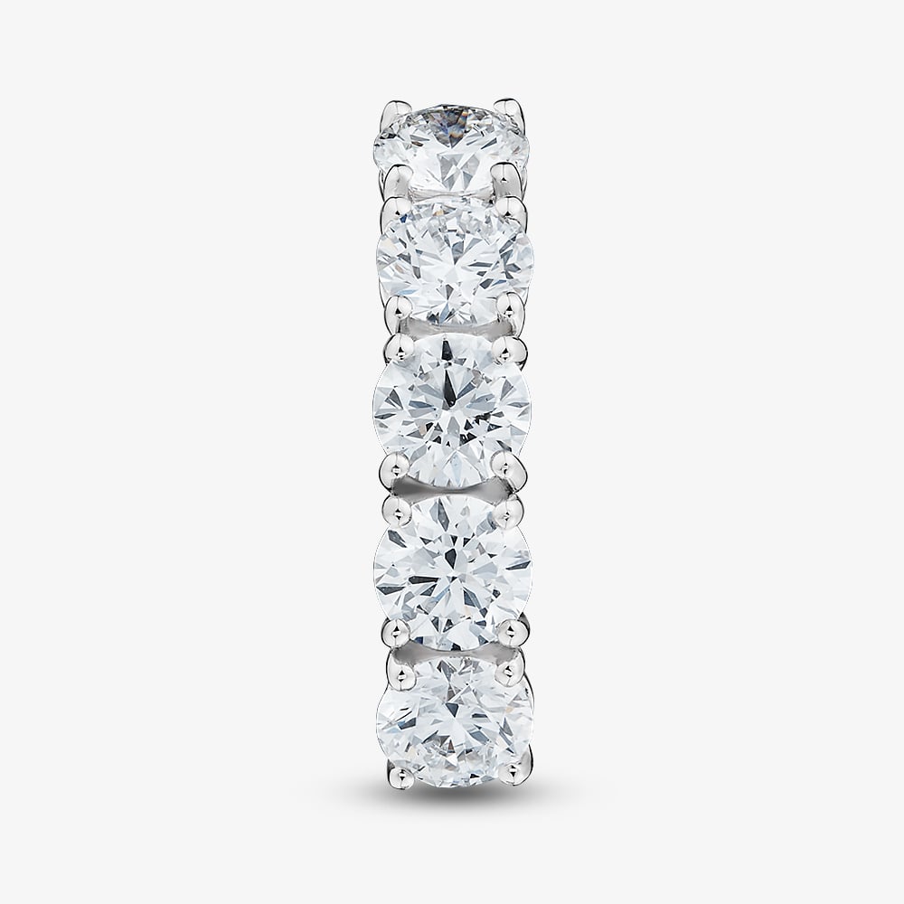 Platinum 3.01ct Certificated Round Cut Lab Grown Diamond Eternity Ring U3740