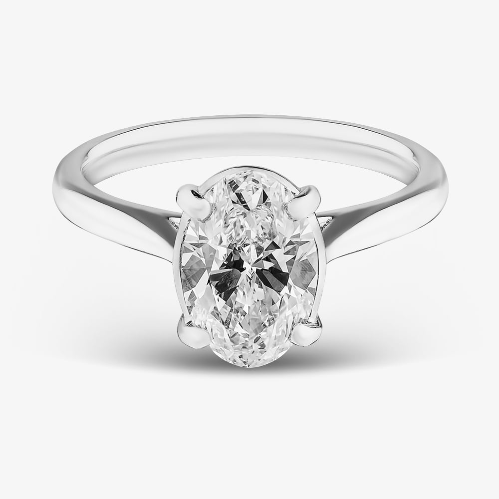 Platinum 1.75ct Certificated Oval Cut Lab Grown Diamond Solitaire Ring MISC 2