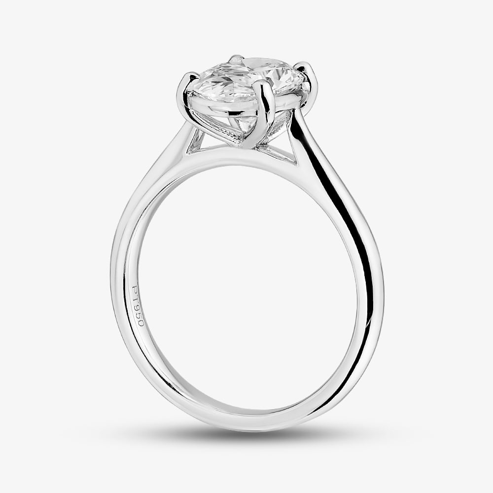 Platinum 1.75ct Certificated Oval Cut Lab Grown Diamond Solitaire Ring MISC 2