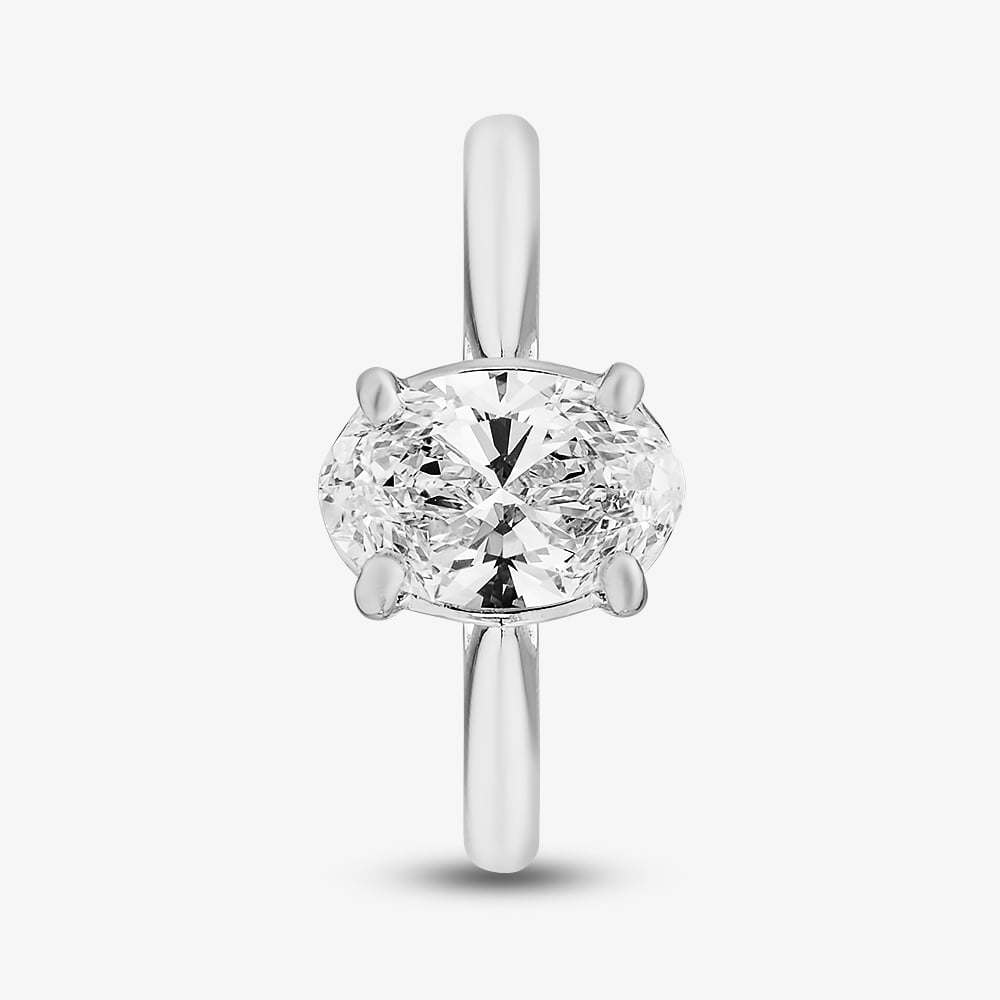 Platinum 1.75ct Certificated Oval Cut Lab Grown Diamond Solitaire Ring MISC 2