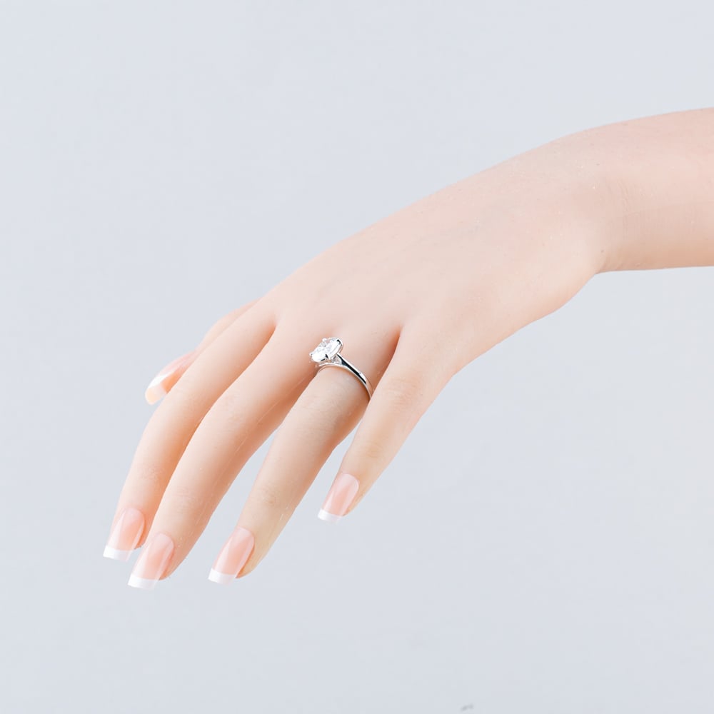 Platinum 1.75ct Certificated Oval Cut Lab Grown Diamond Solitaire Ring MISC 2