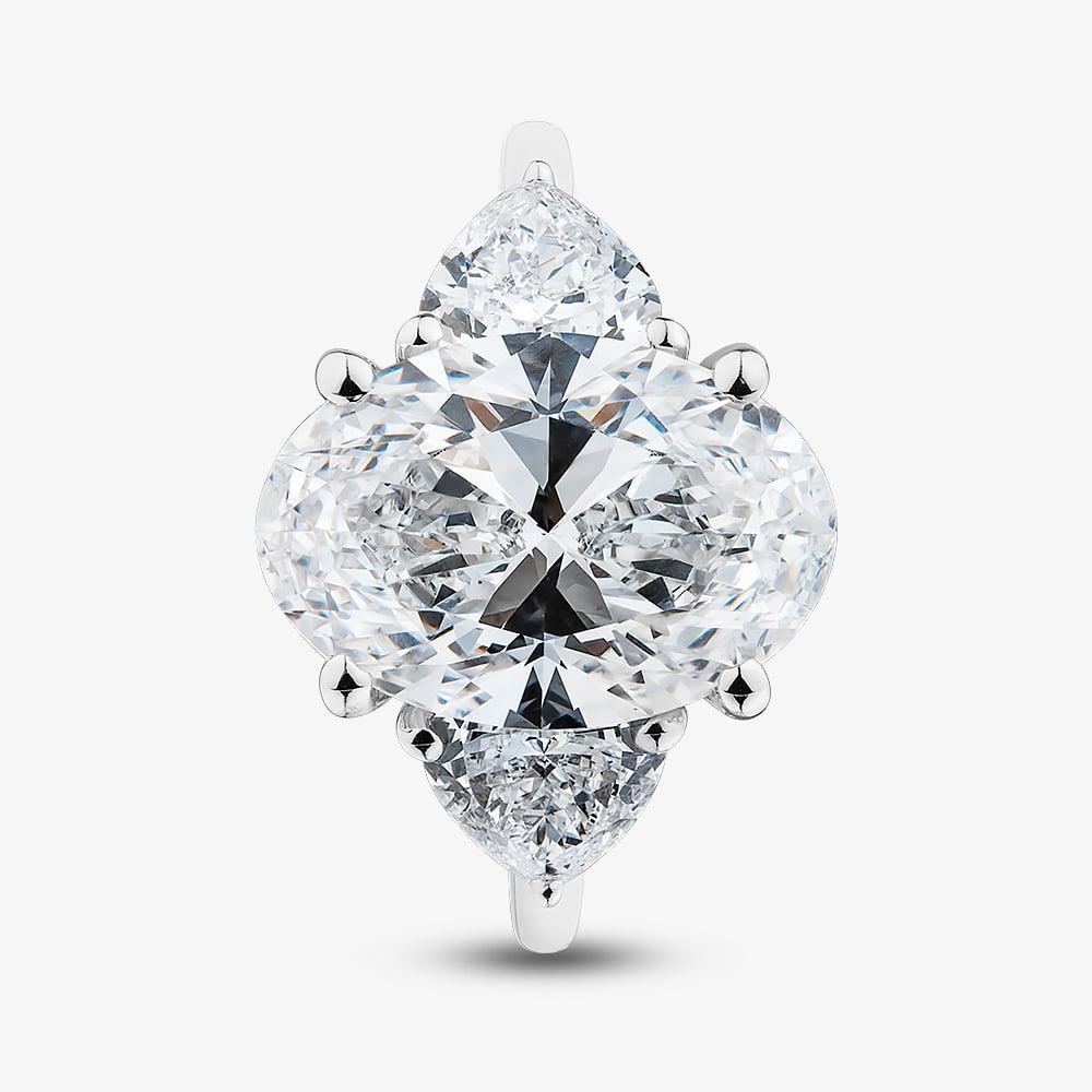 Platinum 5.05ct Certificated Oval Cut Lab Grown Diamond Three Stone Ring MISC 1