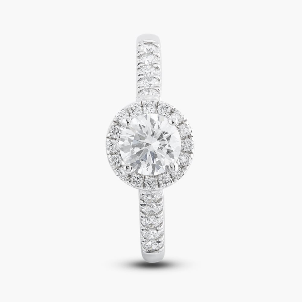 9ct White Gold 0.75ct Certificated Brilliant Cut Lab Grown Diamond Shoulder Set Solitaire Ring LGR40944-75 (WG)