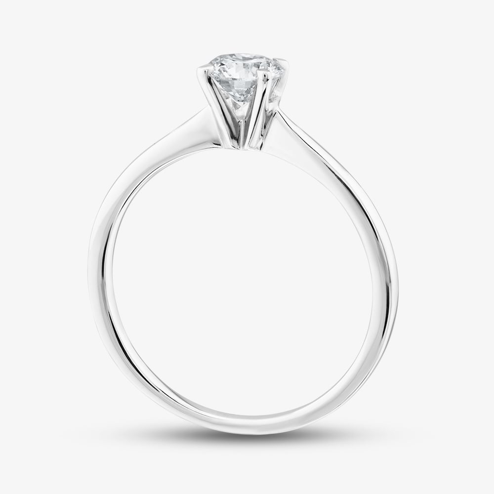 9ct White Gold 0.50ct Certificated Brilliant Cut Lab Grown Diamond Solitaire Ring LGR21614-50