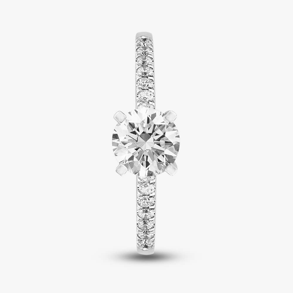 9ct White Gold 1.20ct Brilliant Cut Lab Grown Diamond Shoulder Set Solitaire Ring LGR35523-120 (WG)