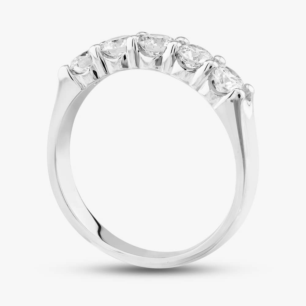 9ct White Gold 1.00ct Brilliant Cut Lab Grown Diamond Half Eternity Ring LGR5555-100 (WG)
