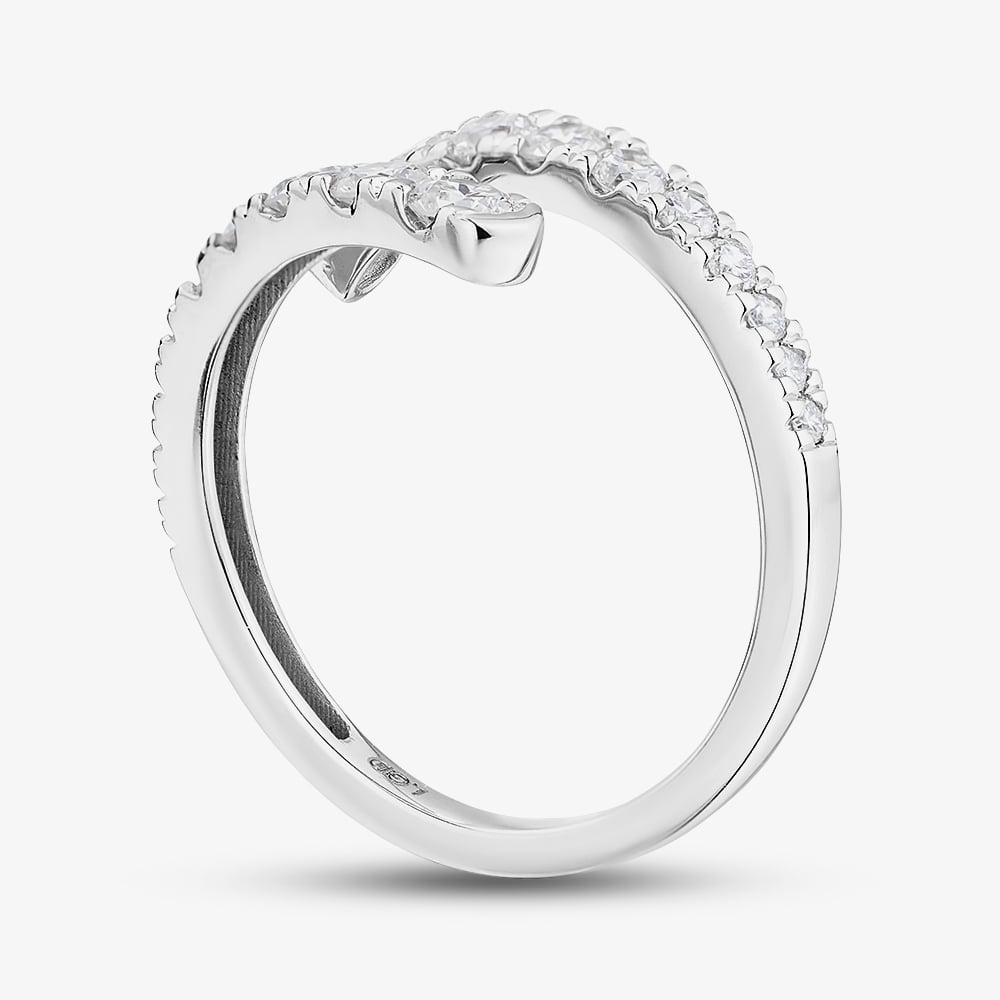 9ct White Gold 1.00ct Lab Grown Diamond Two Row Spiral Ring LGR43802-100