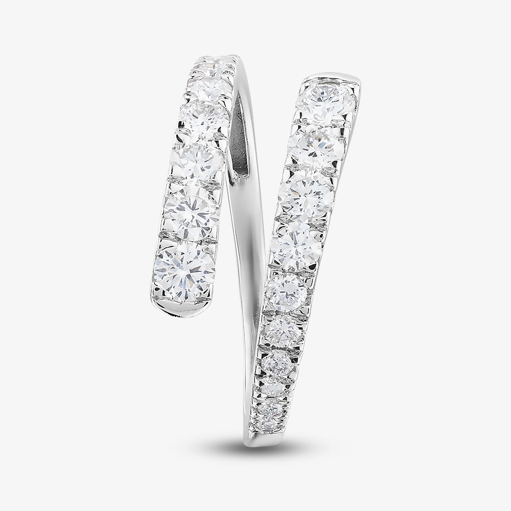 9ct White Gold 1.00ct Lab Grown Diamond Two Row Spiral Ring LGR43802-100