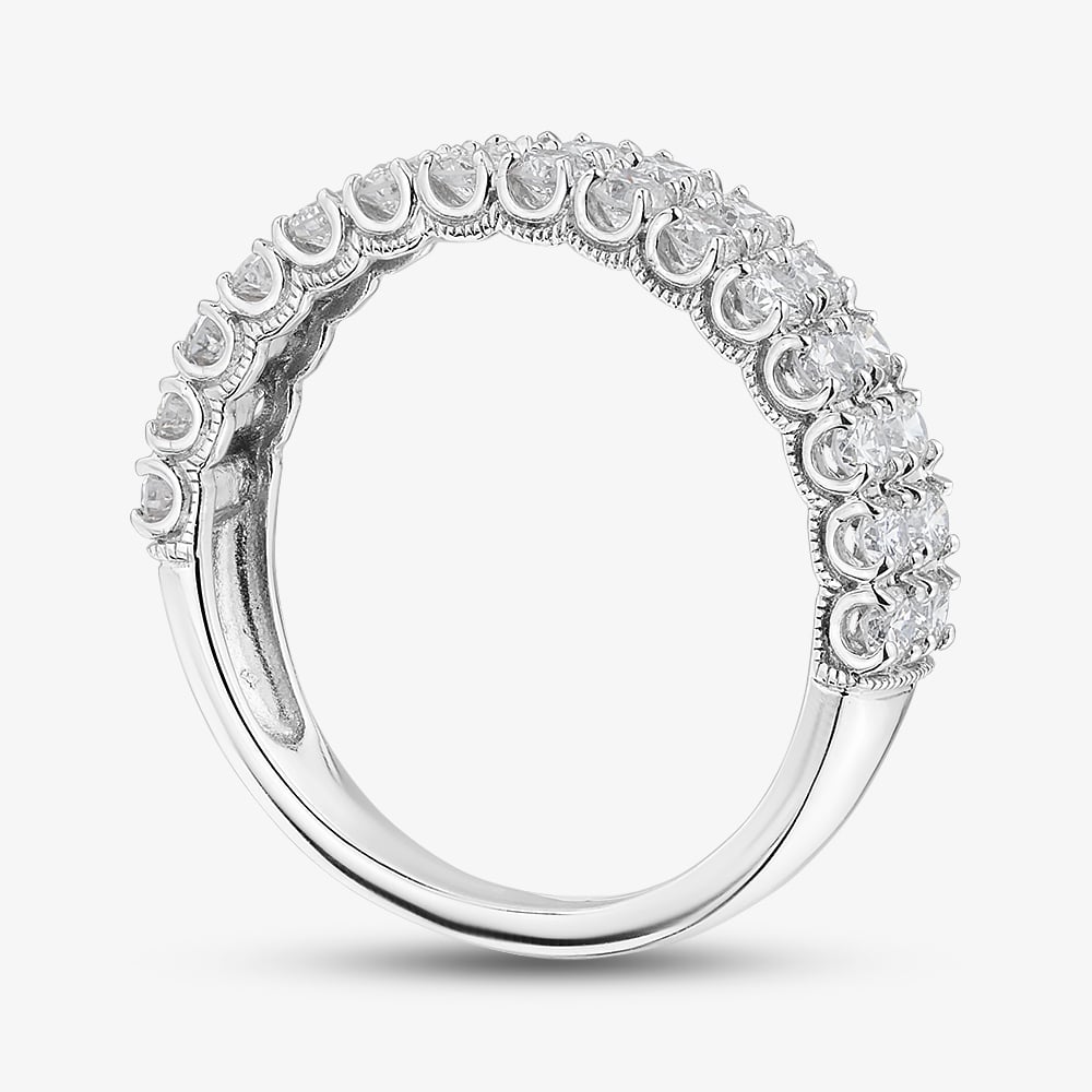 9ct White Gold 1.00ct Lab Grown Diamond Two Row Ring LGR34374-100CH