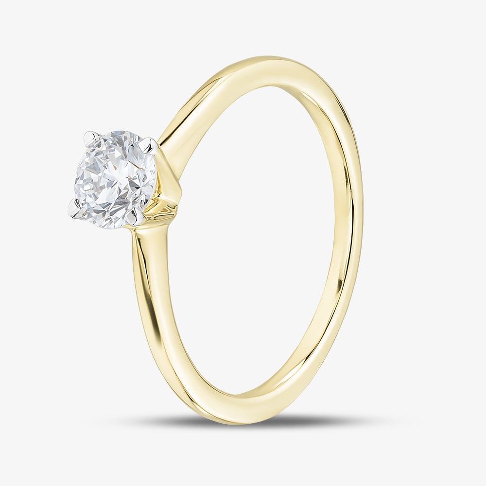 Pure Brilliance 9ct Yellow Gold 0.50ct Brilliant Cut Lab Grown Diamond Solitaire Ring LGR21614-50 L