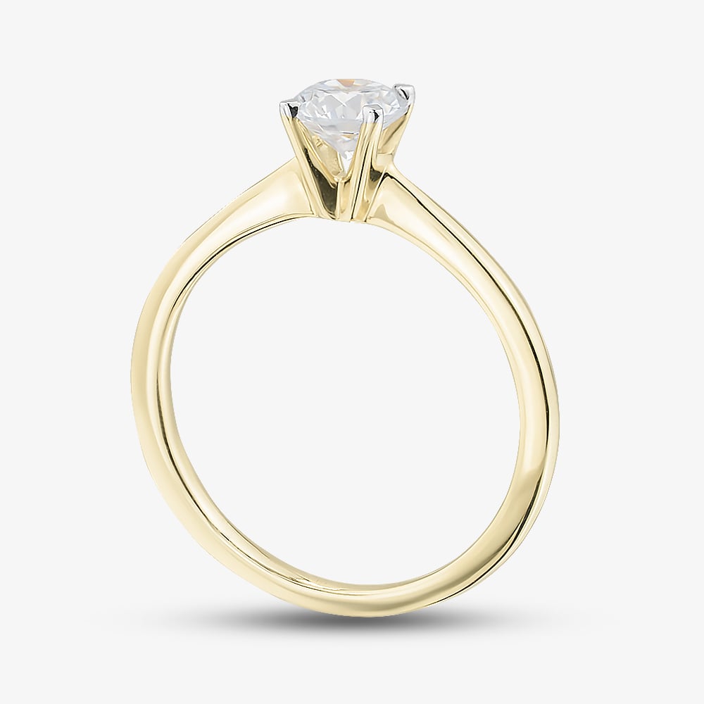 9ct Yellow Gold 0.50ct Brilliant Cut Lab Grown Diamond Solitaire Ring LGR21614-50