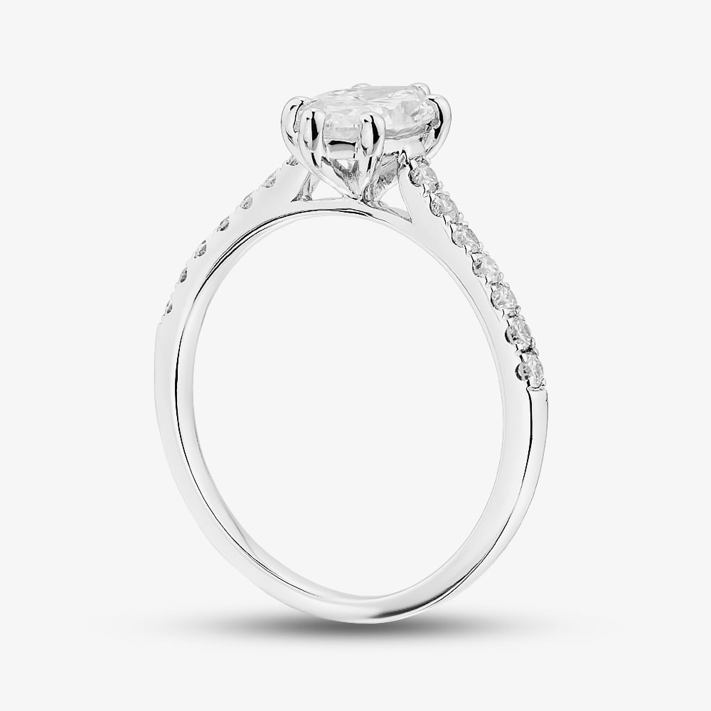 9ct White Gold 1.20ct Marquise Cut Lab Grown Diamond Shoulder Set Ring LGR47362-120SF