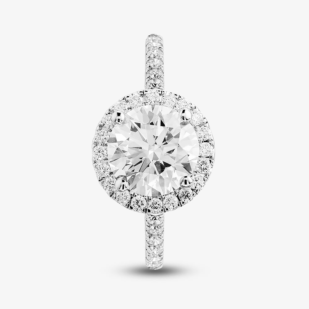9ct White Gold 2.40ct Brilliant Cut Lab Grown Diamond Halo Ring LGR43488-240SF