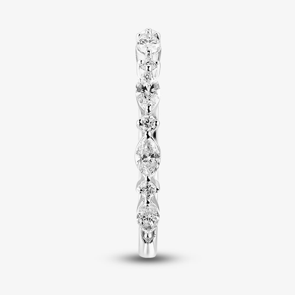 9ct White Gold 0.33ct Marquise Cut Lab Grown Diamond Half Eternity Ring LGR43796-33