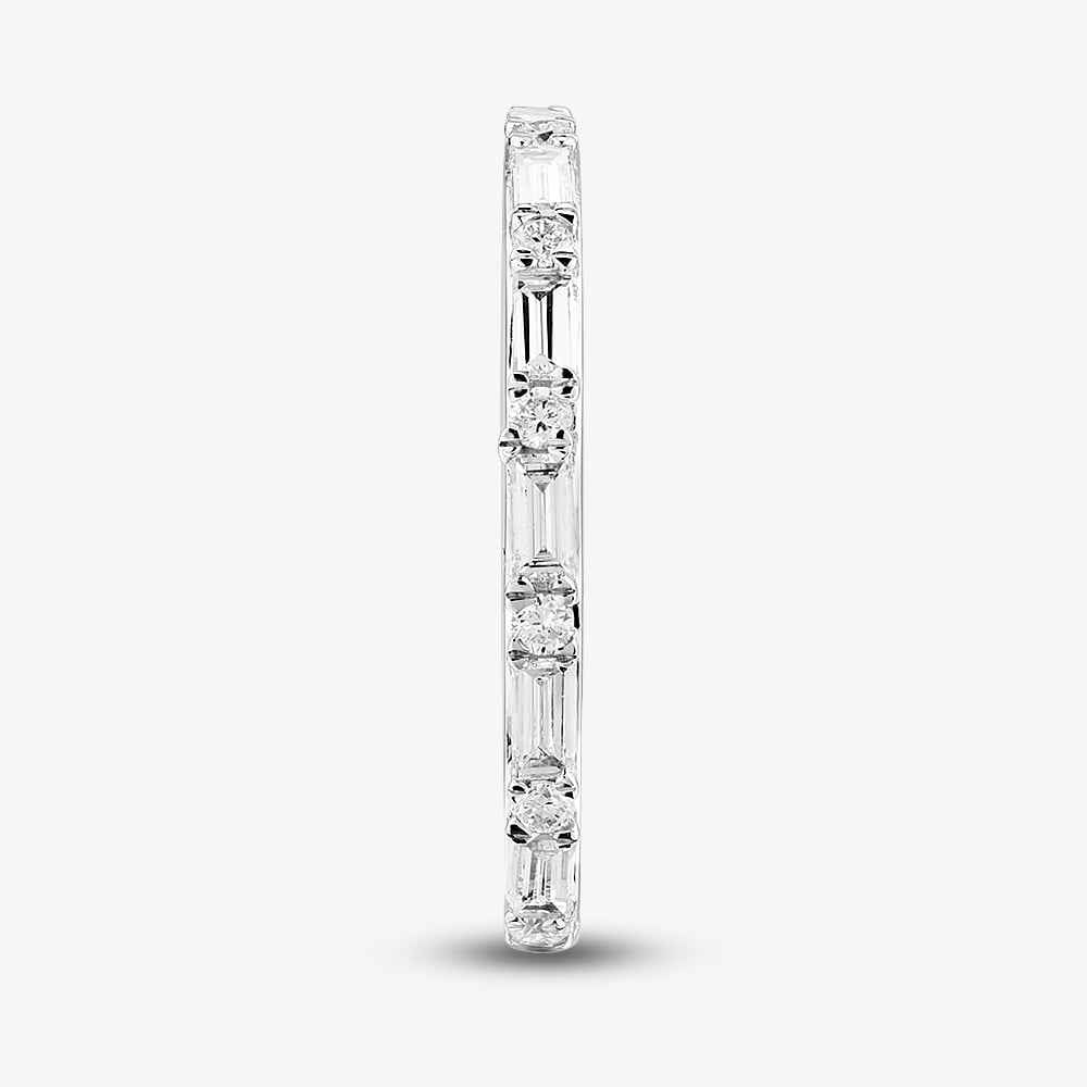 9ct White Gold 0.25ct Baguette Cut Lab Grown Diamond Half Eternity Ring LGR45675-25
