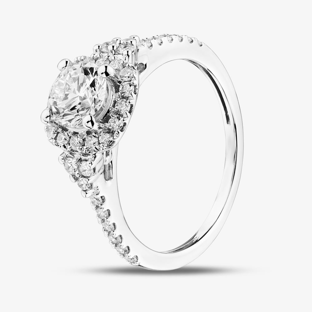 9ct White Gold 1.25ct Brilliant Cut Lab Grown Diamond Bridal Set LGR42232-125