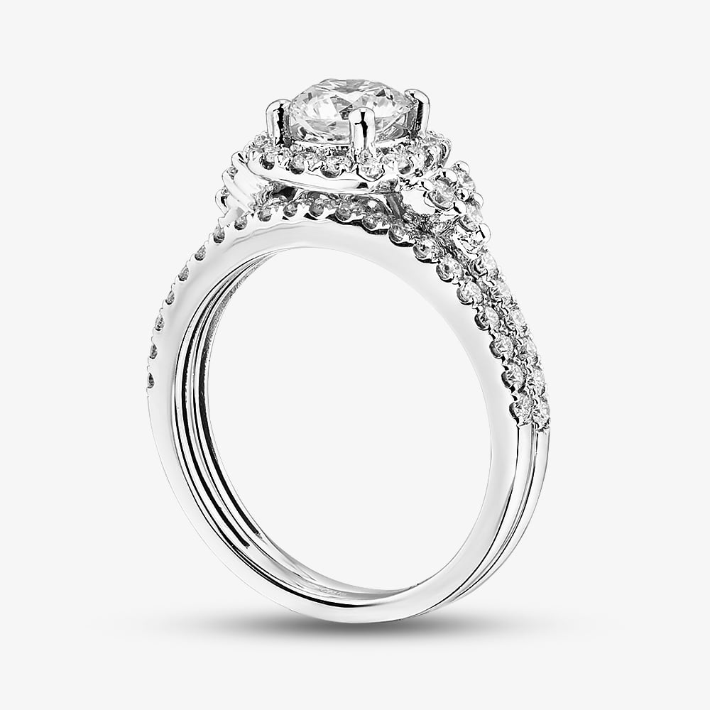9ct White Gold 1.25ct Brilliant Cut Lab Grown Diamond Bridal Set LGR42232-125