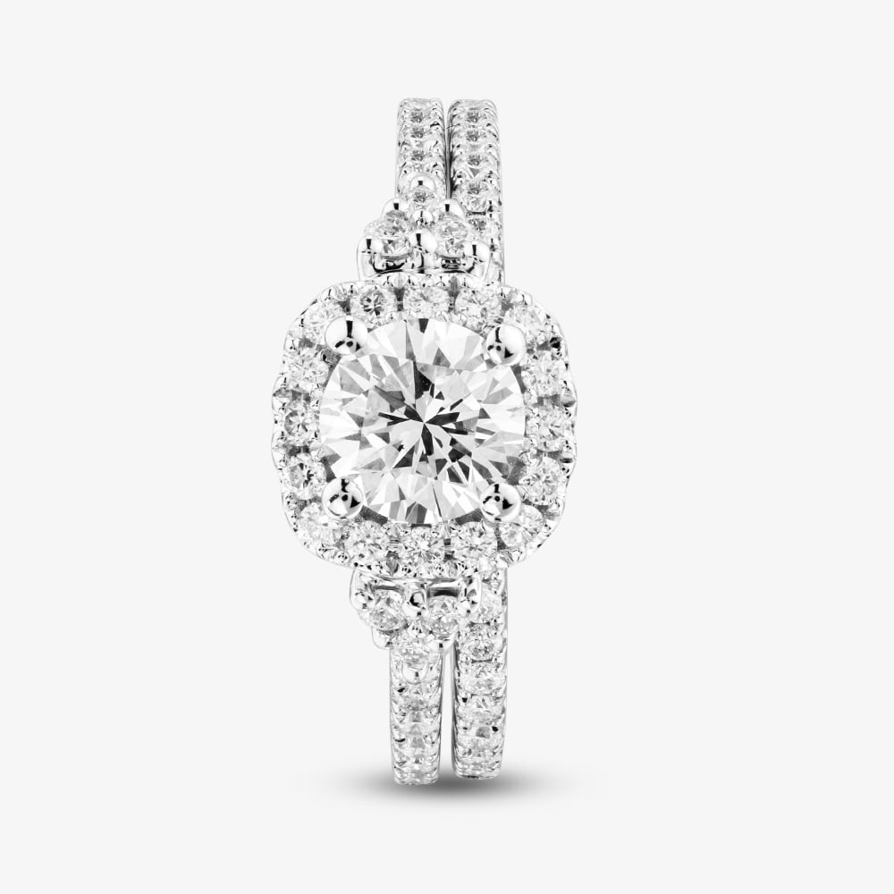 9ct White Gold 1.25ct Brilliant Cut Lab Grown Diamond Bridal Set LGR42232-125