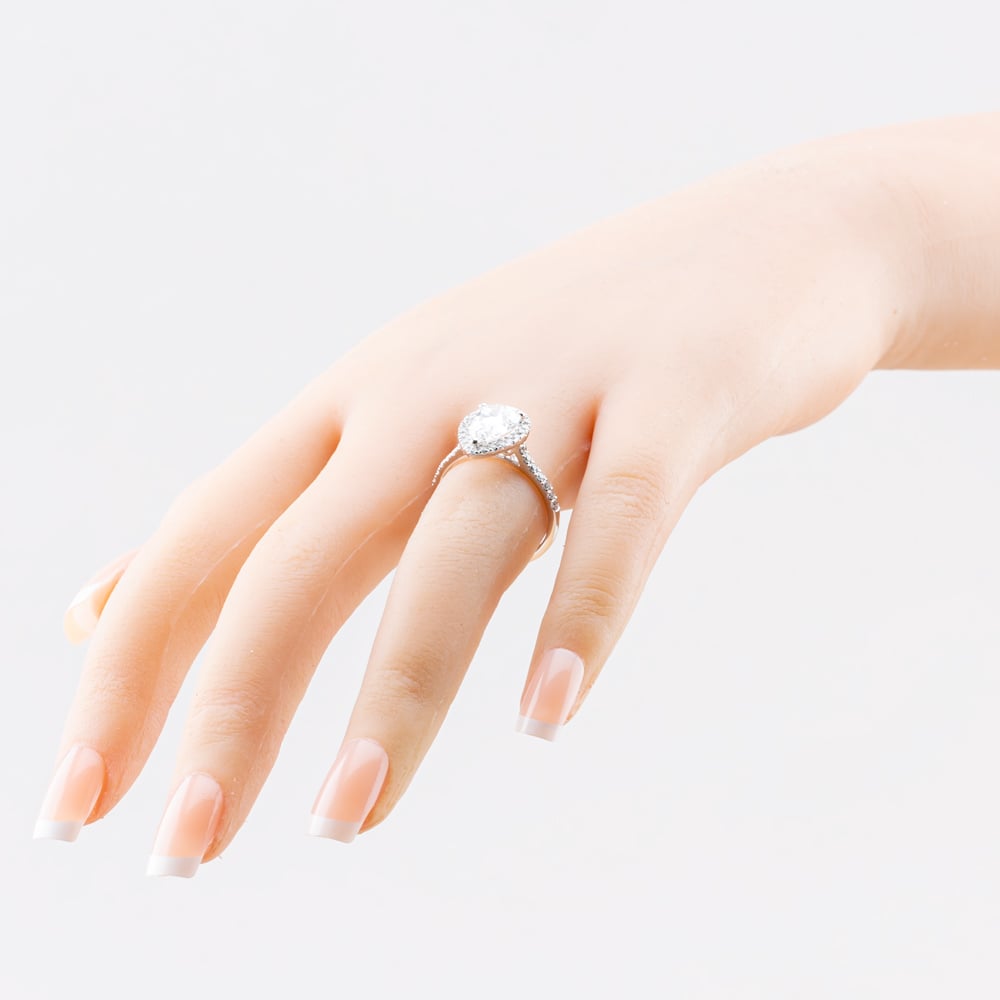 9ct White Gold 2.40ct Certificated Pear Cut Lab Grown Diamond Halo Ring LGR43491-240SF