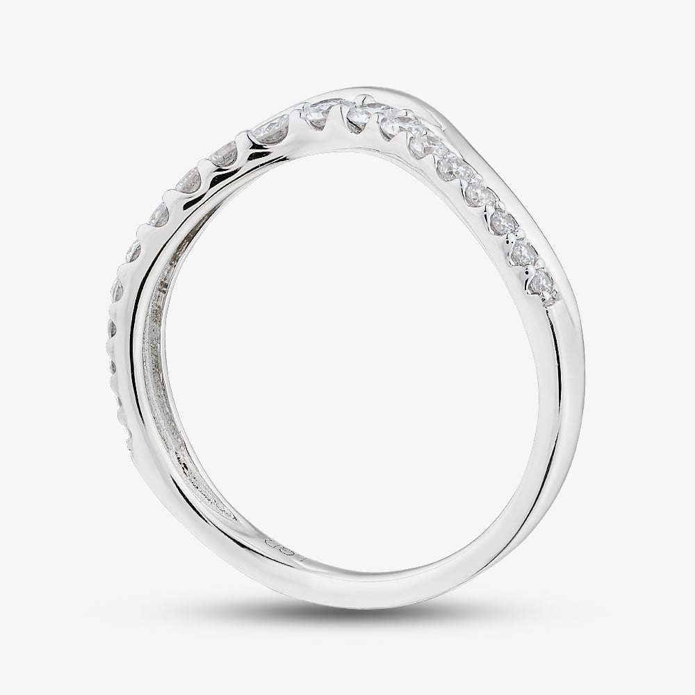 9ct White Gold 0.33ct Certificated Round Cut Lab Grown Diamond Wishbone Ring LGR46549-33 (WG)(CERT)