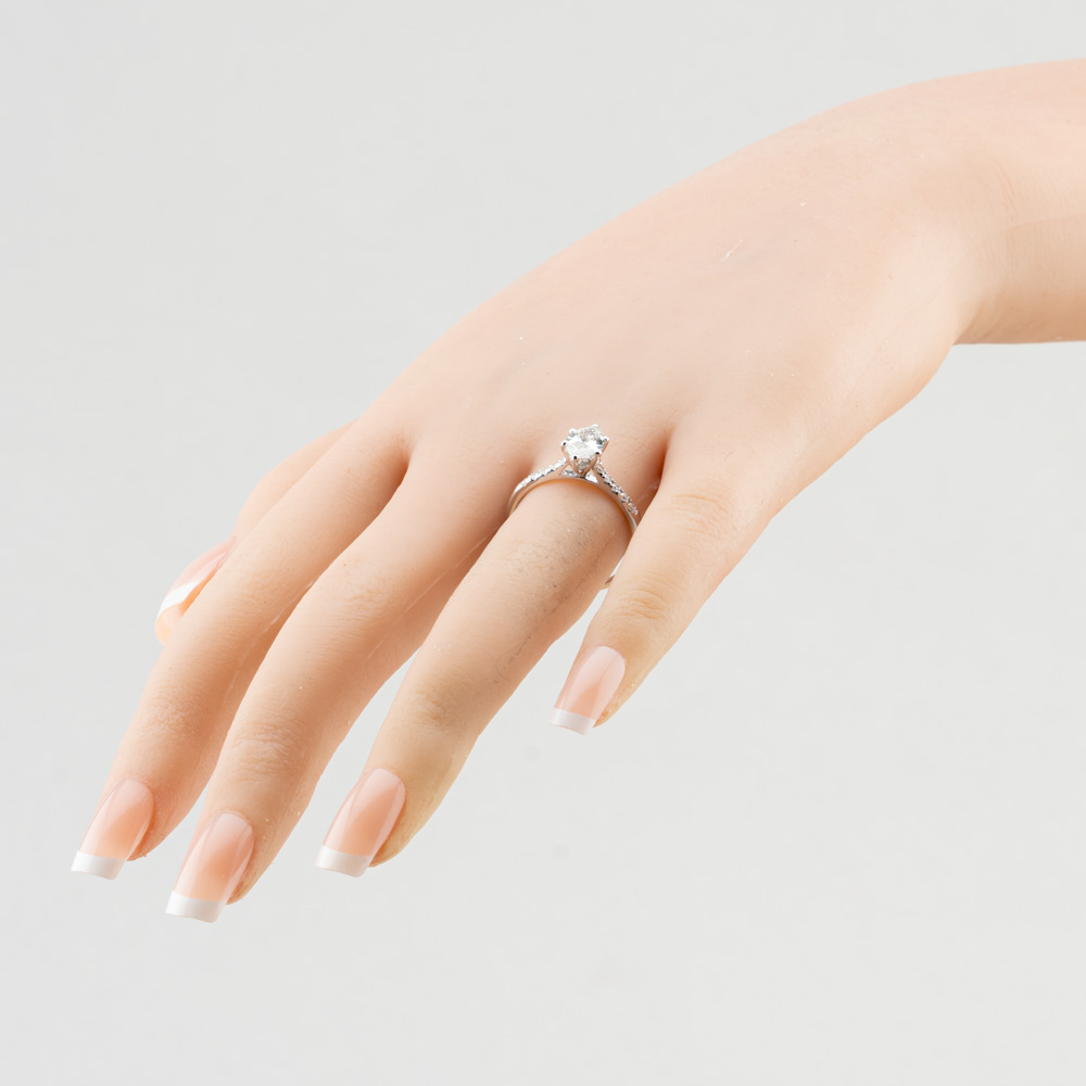 Pure Brilliance 9ct White Gold 1.20ct Certificated Marquise Cut Lab Grown Diamond Shoulder Set Solitaire Ring LGR50732-120