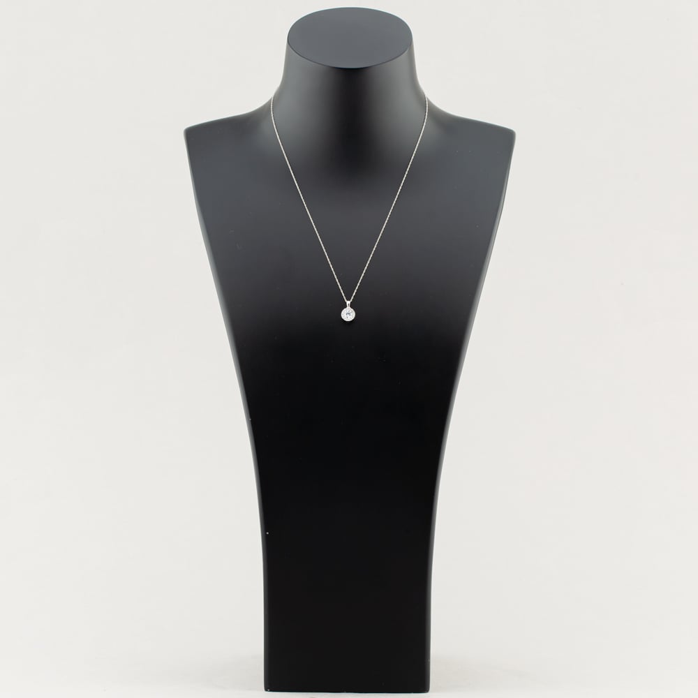 9ct White Gold 0.60ct Certificated Brilliant Cut Lab Grown Diamond Halo Pendant Necklace LGP3125-60 (WG)