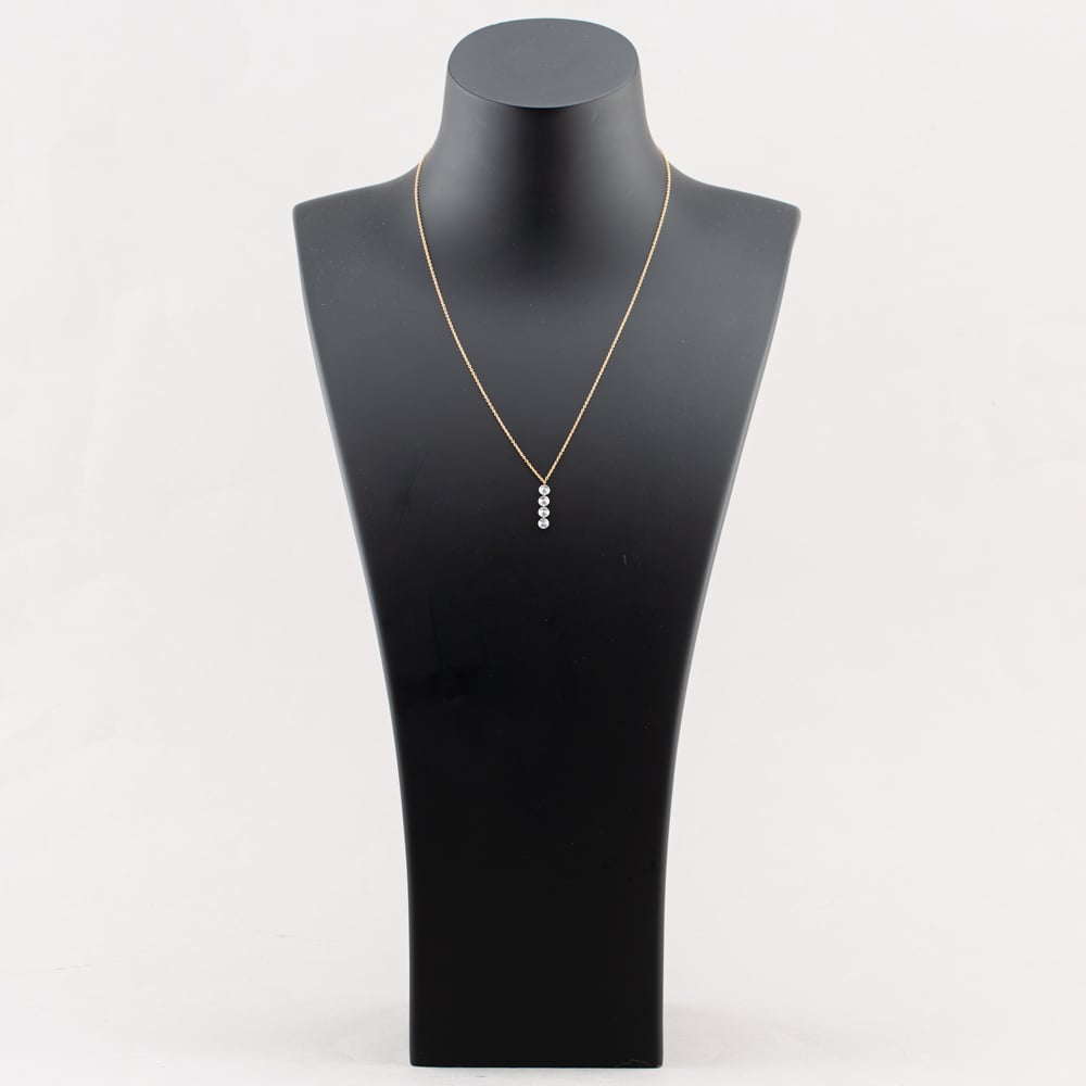 9ct Yellow Gold 1.00ct Brilliant Cut Lab Grown Diamond Four Drop Pendant Necklace LGN47032-100