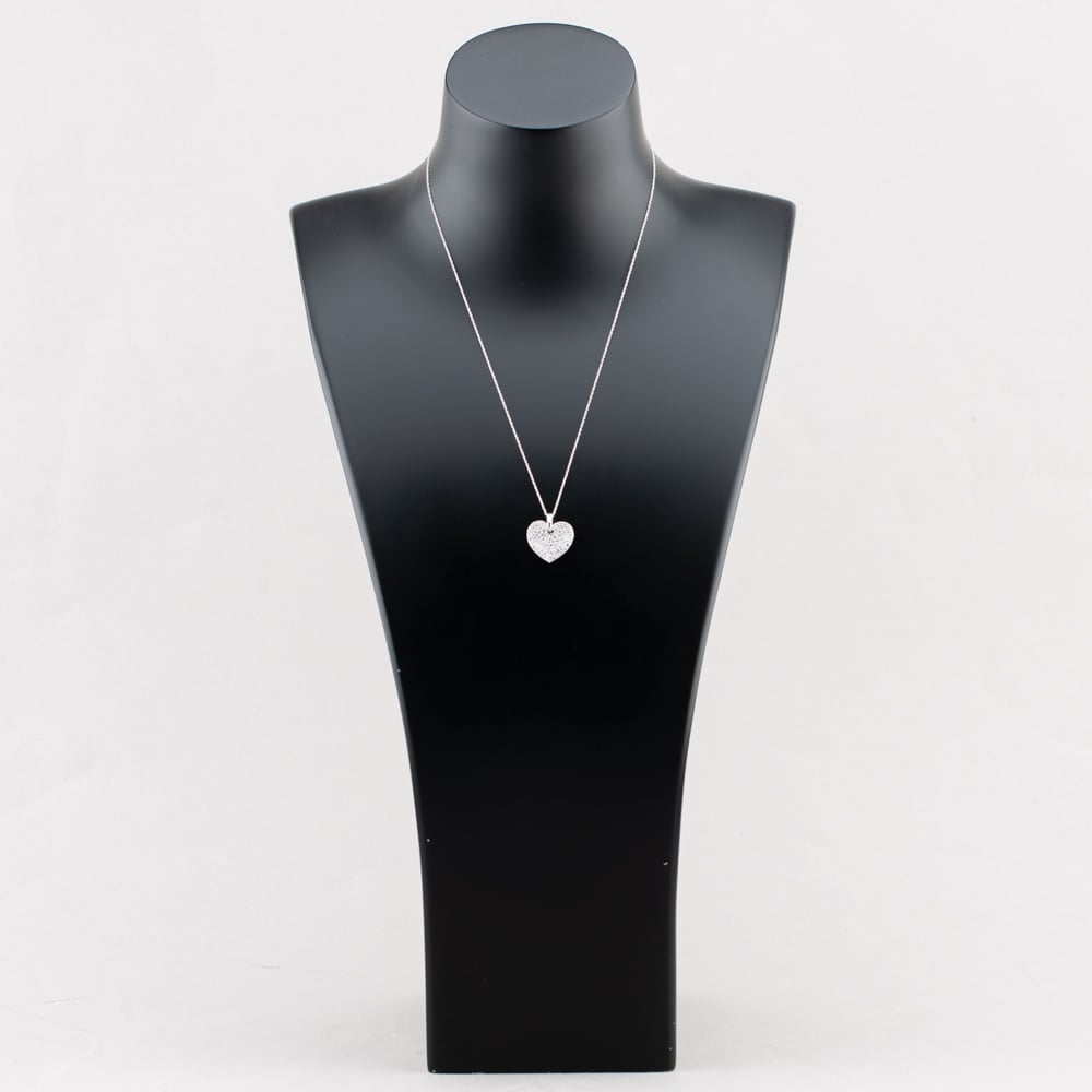9ct White Gold 1.00ct Certificated Round Cut Lab Grown Diamond Heart Pendant Necklace LGP45515-100 (WG)