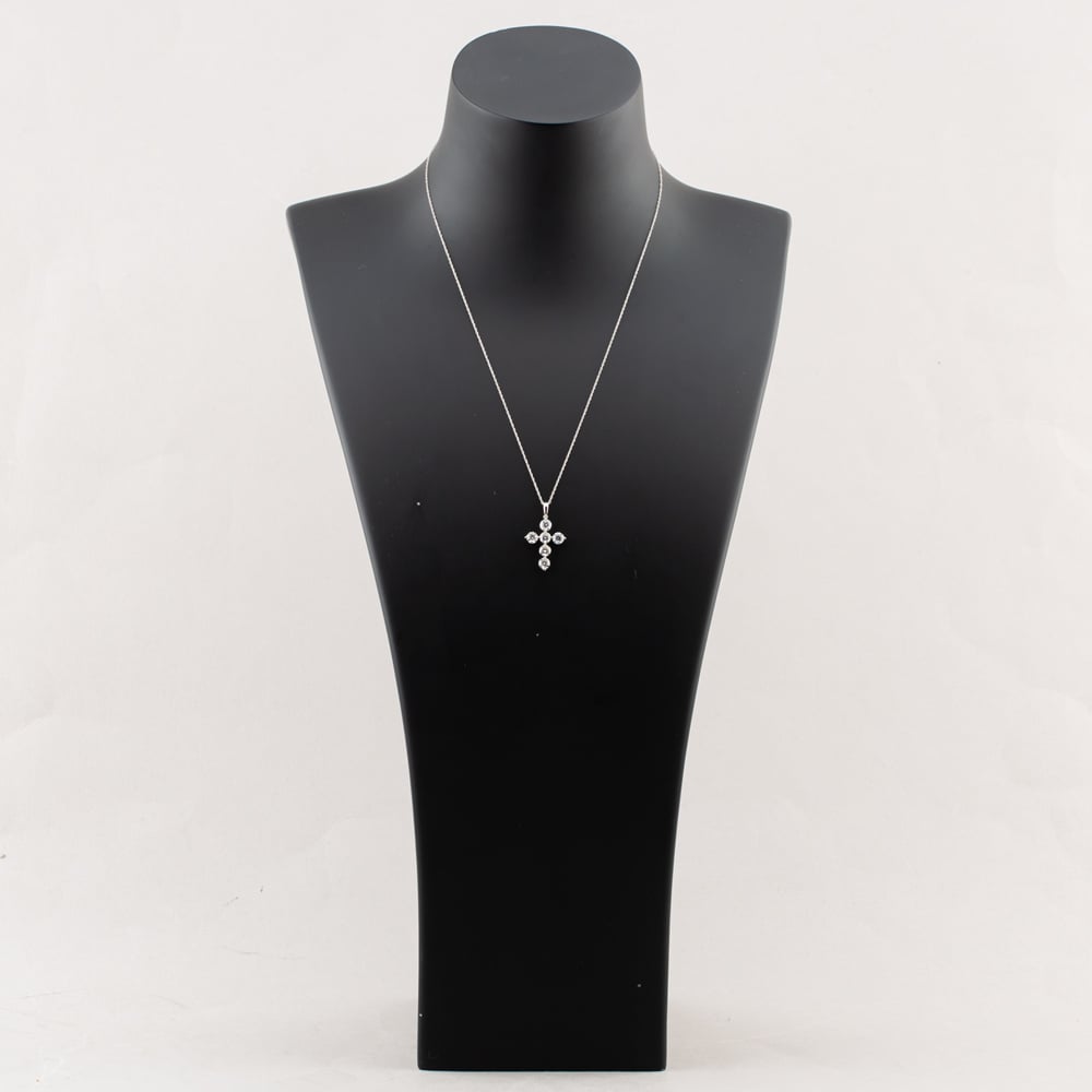 9ct White Gold 2.00ct Certificated Round Cut Lab Grown Diamond Cross Pendant With Chain LGP46836-200TR (WG)(CERT)