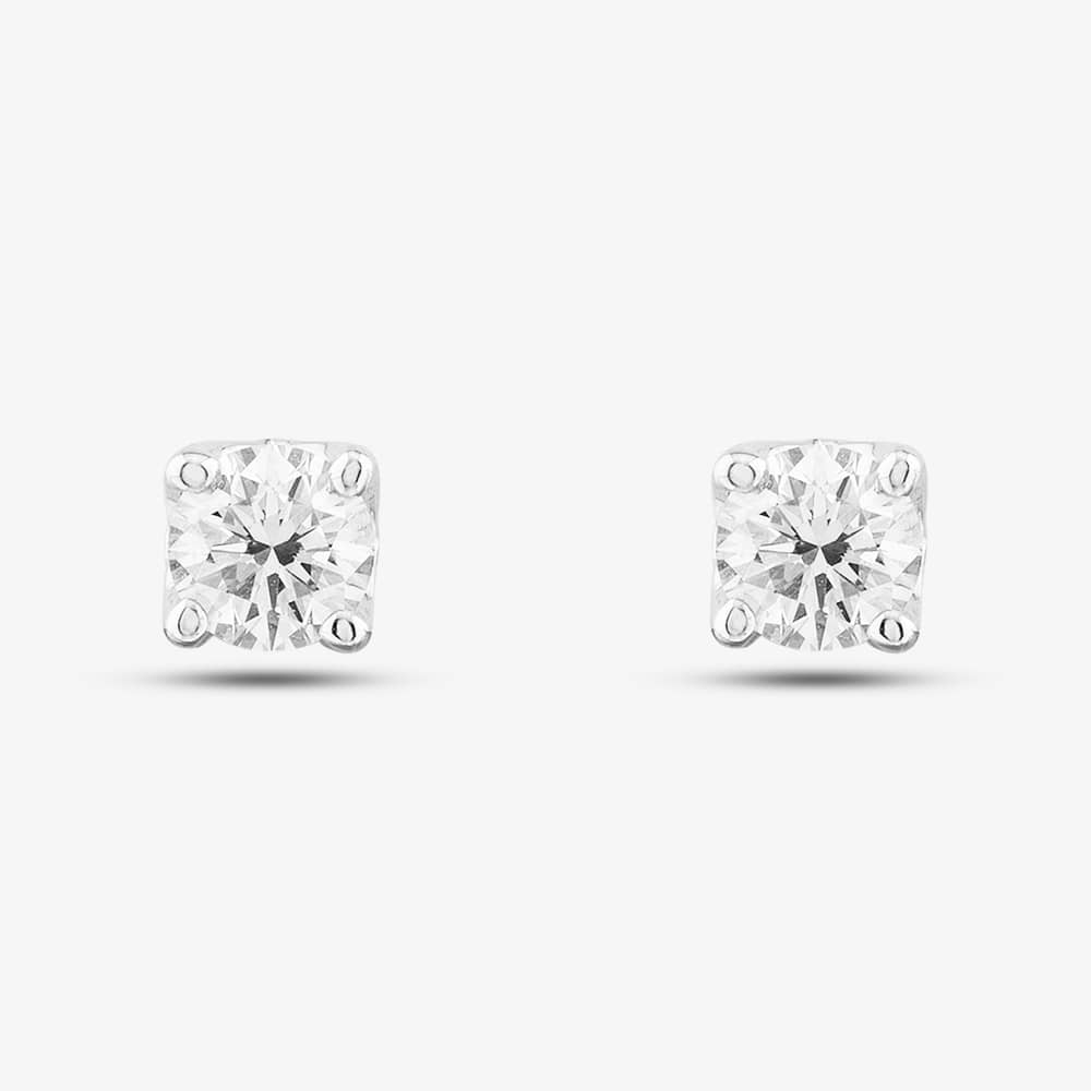 9ct White Gold 0.50ct Brilliant Cut Lab Grown Diamond Solitaire Stud Earrings LGE2534-50AN (WG)